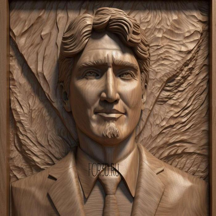 Justin Trudeau 2 stl model for CNC